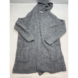 Lineamaglia Cardigan Sweater Womens Large Gray Wool Alpaca Hooded Italy